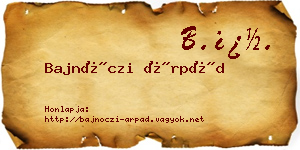 Bajnóczi Árpád névjegykártya