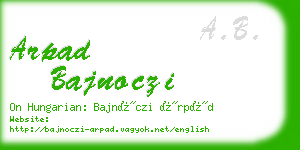 arpad bajnoczi business card